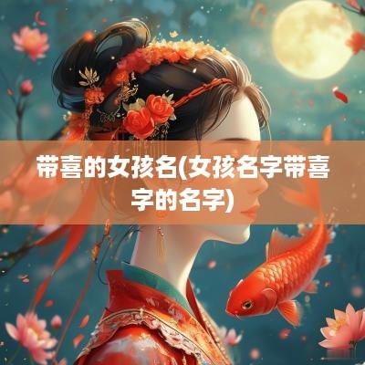 带喜的女孩名(女孩名字带喜字的名字)