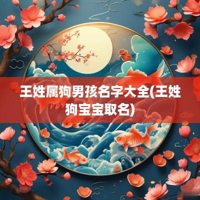 王姓属狗男孩名字大全(王姓狗宝宝取名)