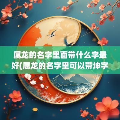 属龙的名字里面带什么字最好(属龙的名字里可以带坤字吗男孩)