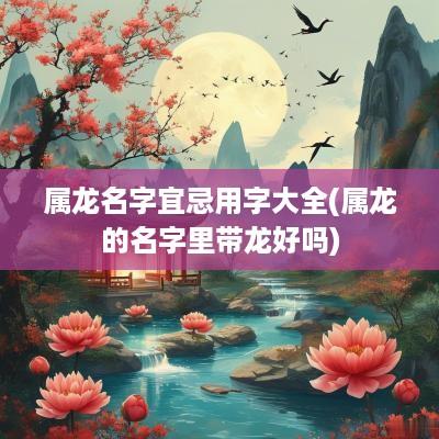 属龙名字宜忌用字大全(属龙的名字里带龙好吗)