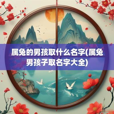 属兔的男孩取什么名字(属兔男孩子取名字大全)