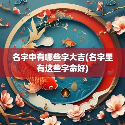 名字中有哪些字大吉(名字里有这些字命好)