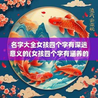 名字大全女孩四个字有深远意义的(女孩四个字有涵养的名字)