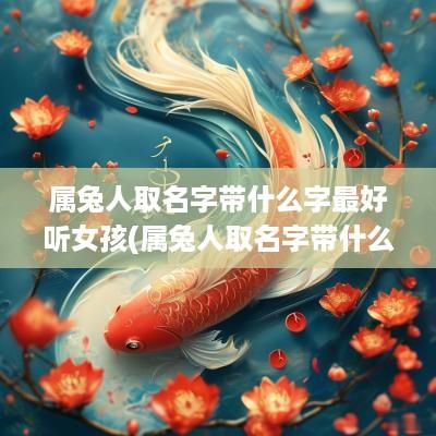 属兔人取名字带什么字最好听女孩(属兔人取名字带什么字最好听女生)