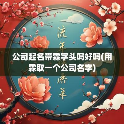 公司起名带霖字头吗好吗(用霖取一个公司名字)
