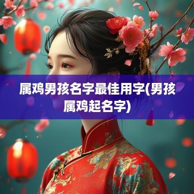 属鸡男孩名字最佳用字(男孩属鸡起名字)