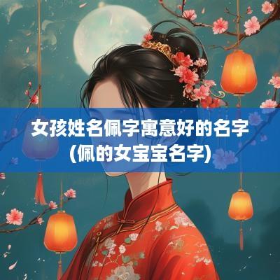 女孩姓名佩字寓意好的名字(佩的女宝宝名字)