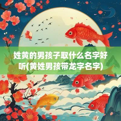 姓黄的男孩子取什么名字好听(黄姓男孩带龙字名字)