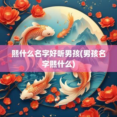 熙什么名字好听男孩(男孩名字熙什么)