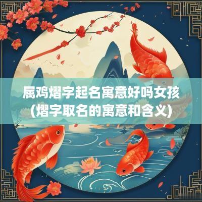 属鸡熠字起名寓意好吗女孩(熠字取名的寓意和含义)