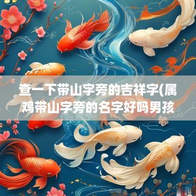 查一下带山字旁的吉祥字(属鸡带山字旁的名字好吗男孩)