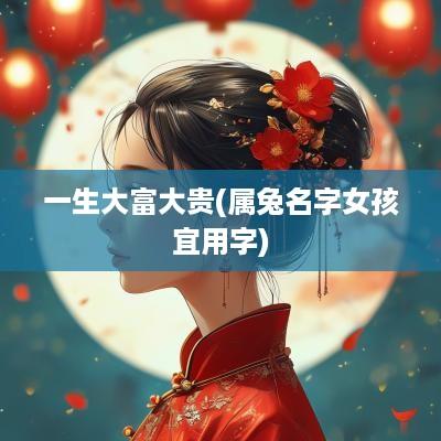 一生大富大贵(属兔名字女孩宜用字)