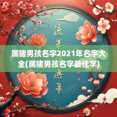 属猪男孩名字2025年名字大全(属猪男孩名字最佳字)