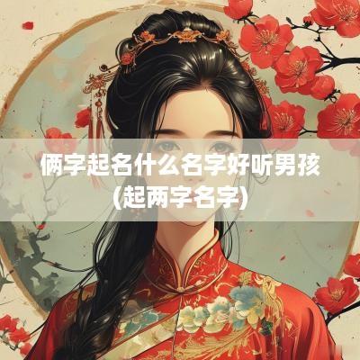 俩字起名什么名字好听男孩(起两字名字)