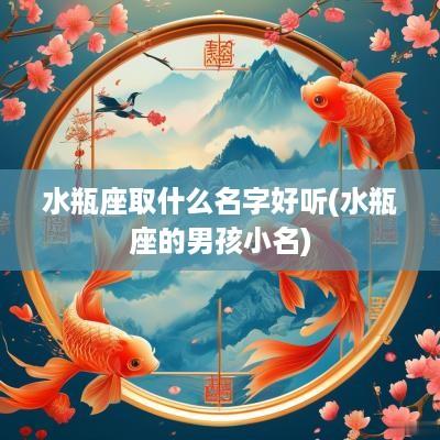 水瓶座取什么名字好听(水瓶座的男孩小名)