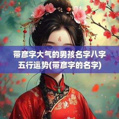 带彦字大气的男孩名字八字五行运势(带彦字的名字)