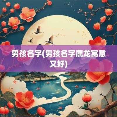男孩名字(男孩名字属龙寓意又好)