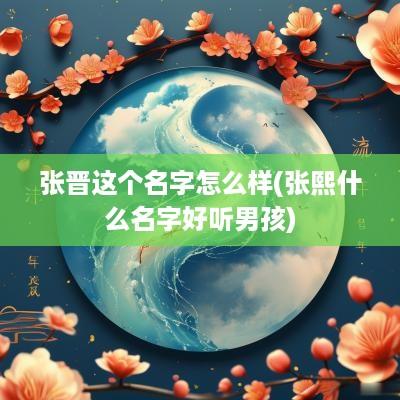 张晋这个名字怎么样(张熙什么名字好听男孩)