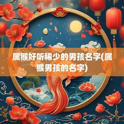 属猴好听稀少的男孩名字(属猴男孩的名字)