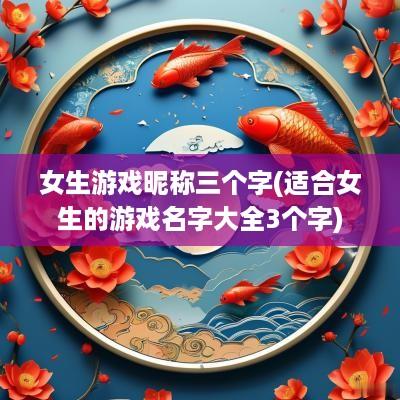 女生游戏昵称三个字(适合女生的游戏名字大全3个字)