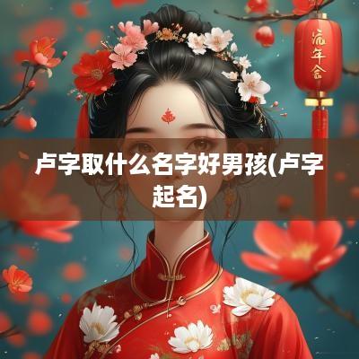 卢字取什么名字好男孩(卢字起名)
