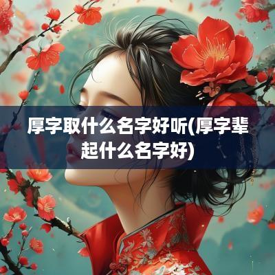 厚字取什么名字好听(厚字辈起什么名字好)