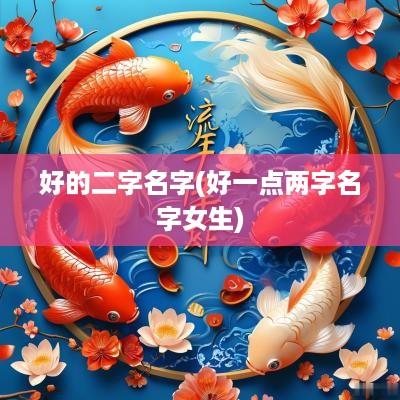 好的二字名字(好一点两字名字女生)