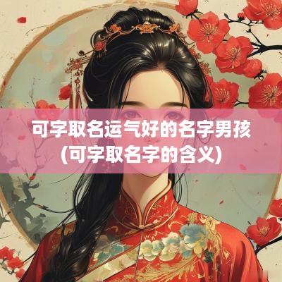 可字取名运气好的名字男孩(可字取名字的含义)