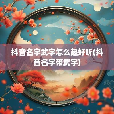 抖音名字武字怎么起好听(抖音名字带武字)