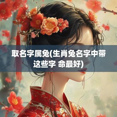 取名字属兔(生肖兔名字中带这些字 命最好)