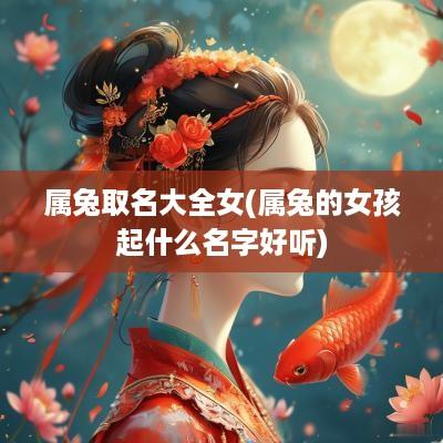 属兔取名大全女(属兔的女孩起什么名字好听)