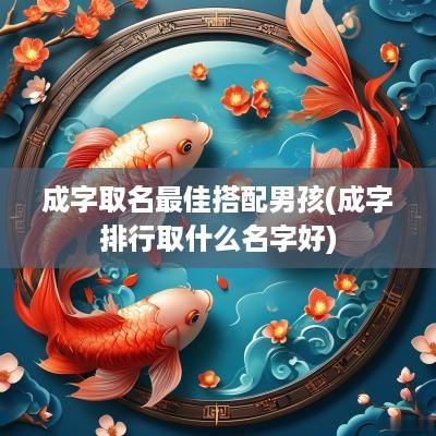 成字取名最佳搭配男孩(成字排行取什么名字好)