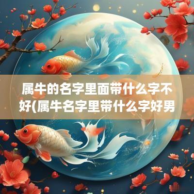 属牛的名字里面带什么字不好(属牛名字里带什么字好男孩)