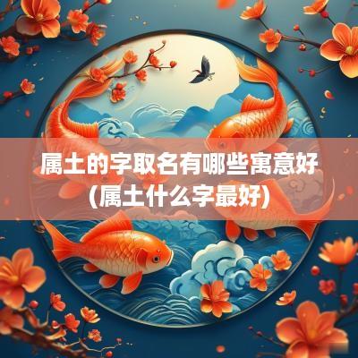 属土的字取名有哪些寓意好(属土什么字最好)