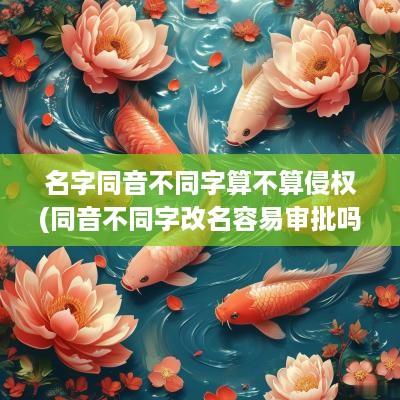 名字同音不同字算不算侵权(同音不同字改名容易审批吗)