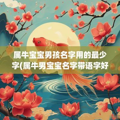属牛宝宝男孩名字用的最少字(属牛男宝宝名字带语字好吗怎么取)