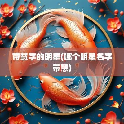 带慧字的明星(哪个明星名字带慧)