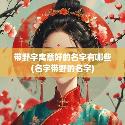带野字寓意好的名字有哪些(名字带野的名字)