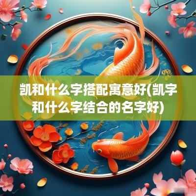 凯和什么字搭配寓意好(凯字和什么字结合的名字好)