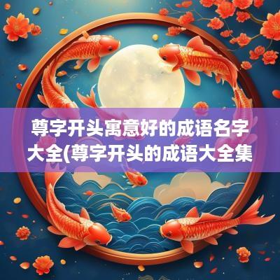 尊字开头寓意好的成语名字大全(尊字开头的成语大全集意思)