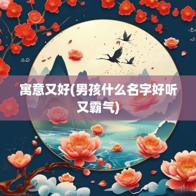 寓意又好(男孩什么名字好听又霸气)