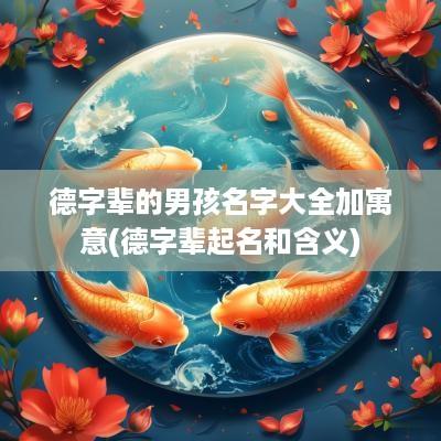 德字辈的男孩名字大全加寓意(德字辈起名和含义)