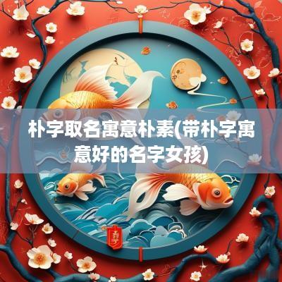 朴字取名寓意朴素(带朴字寓意好的名字女孩)