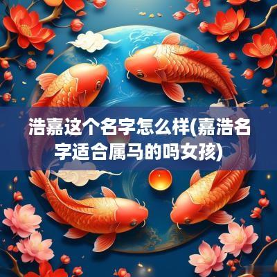 浩嘉这个名字怎么样(嘉浩名字适合属马的吗女孩)