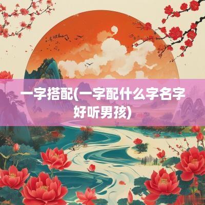 一字搭配(一字配什么字名字好听男孩)