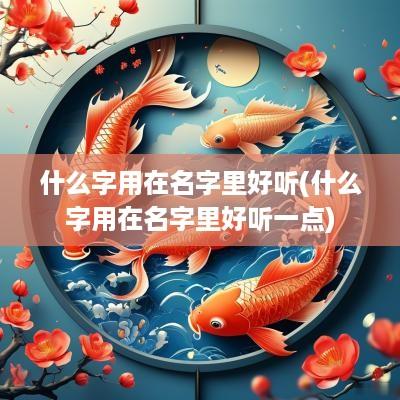 什么字用在名字里好听(什么字用在名字里好听一点)