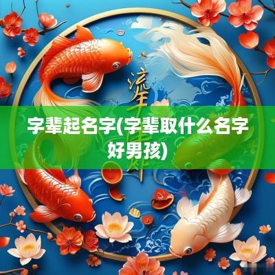 字辈起名字(字辈取什么名字好男孩)
