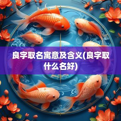 良字取名寓意及含义(良字取什么名好)