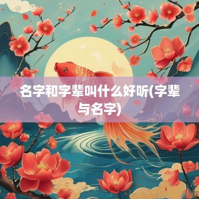 名字和字辈叫什么好听(字辈与名字)