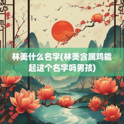 林美什么名字(林美含属鸡能起这个名字吗男孩)